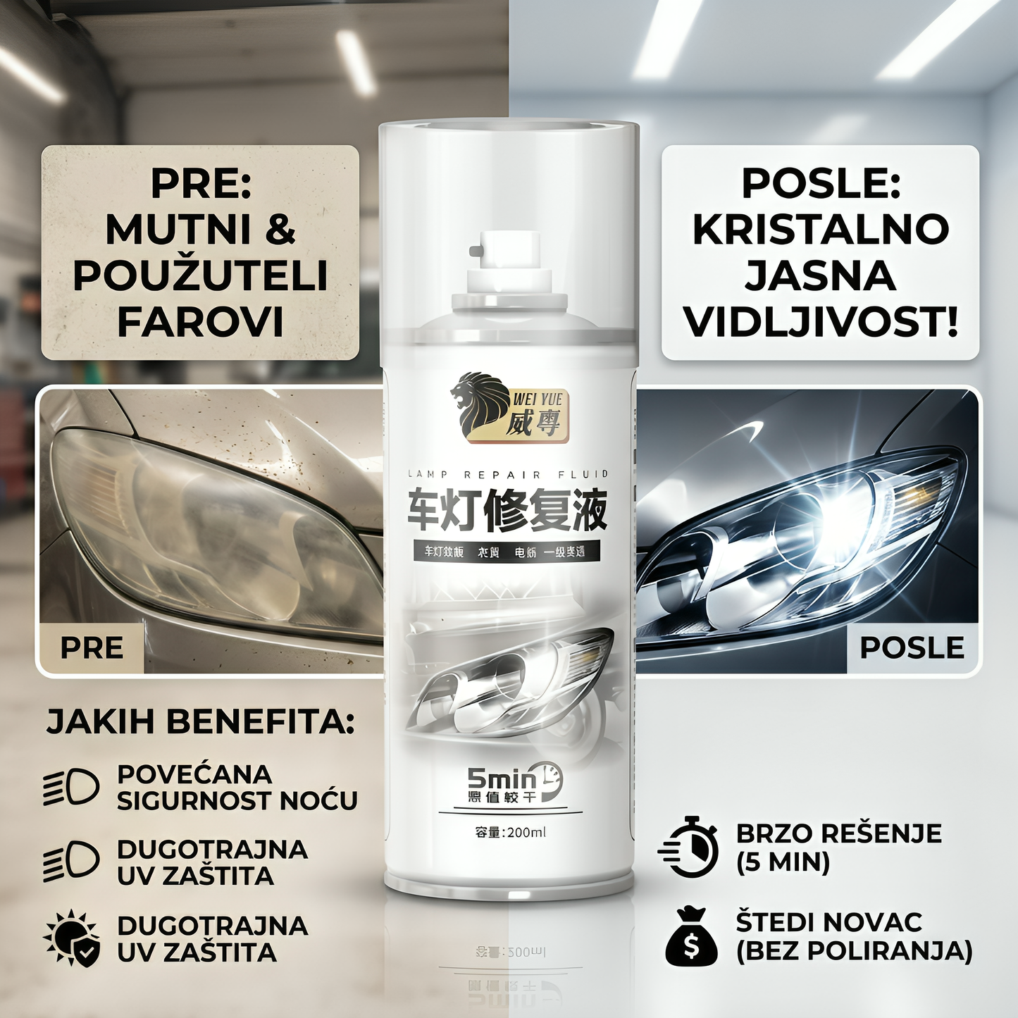 Sprej za poliranje farova