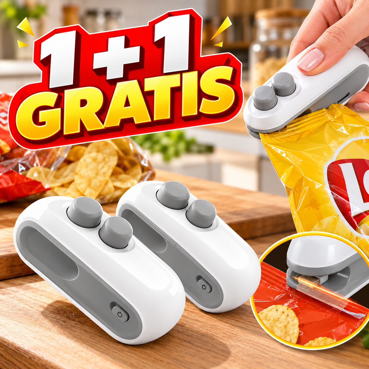 Zatvarač za Plastične Kese 1 + 1 GRATIS!