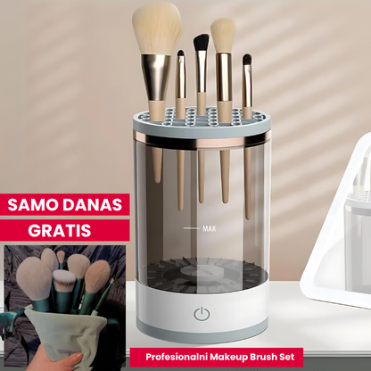 Električni aparat za čišćenje četkica + GRATIS Profesionalni Makeup Brush Set