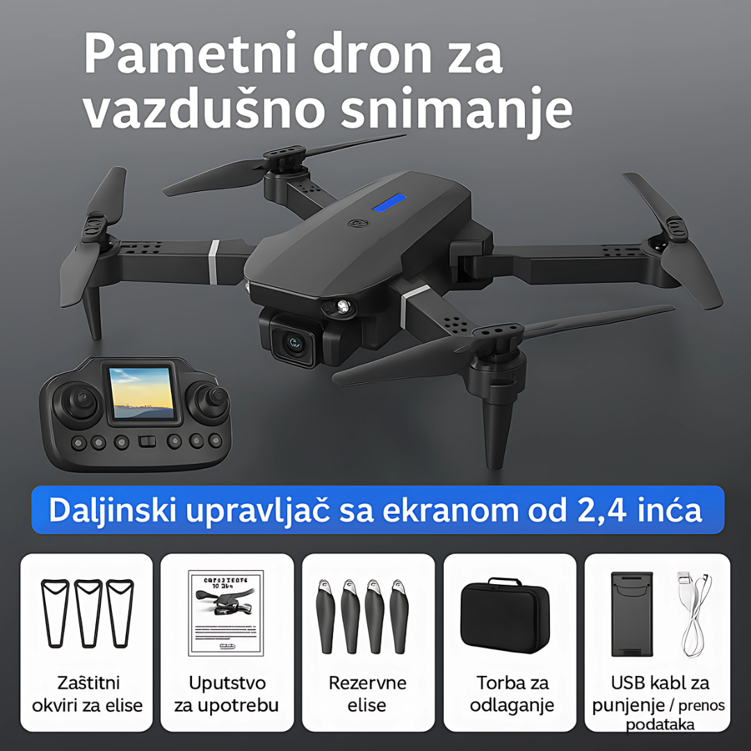 Pametni 4K Dron sa Kamerom – Sklopiv Dron sa Live Prenosom i Daljinskim