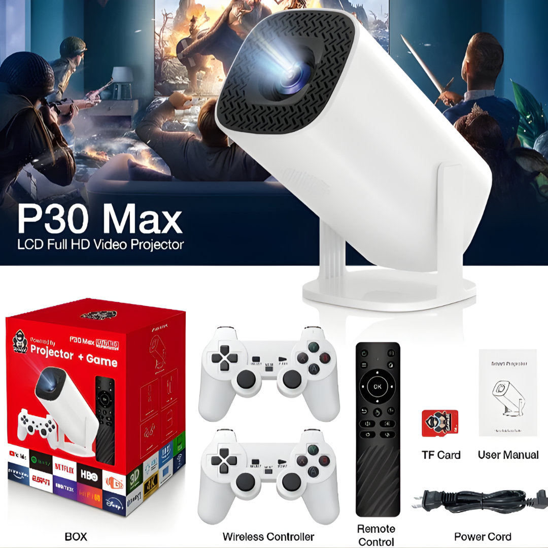 P30 MAX Android Projektor i Retro Konzola