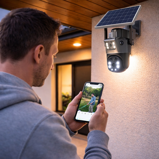 Solarna sigurnosna kamera - Sigurnost sa dva Sočiva