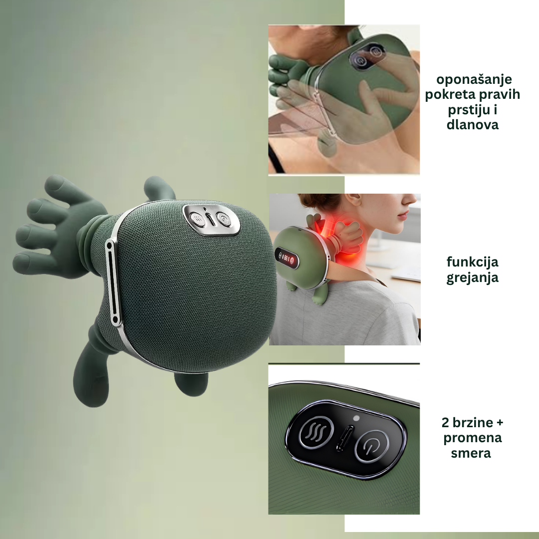 Masažer za Vrat i Ramena sa Toplotom – Dubinska Masaža i Opuštanje Mišića