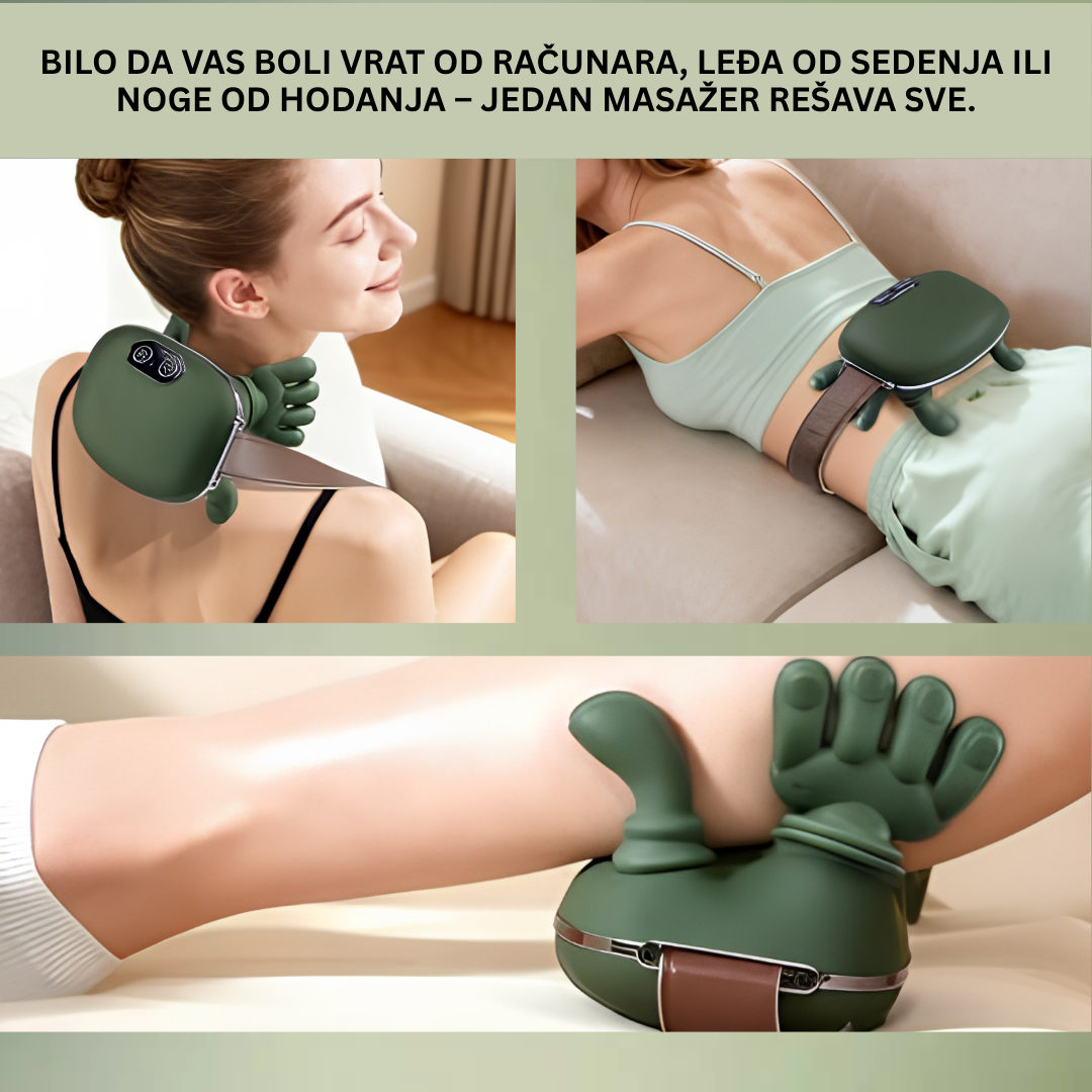 Masažer za Vrat i Ramena sa Toplotom – Dubinska Masaža i Opuštanje Mišića