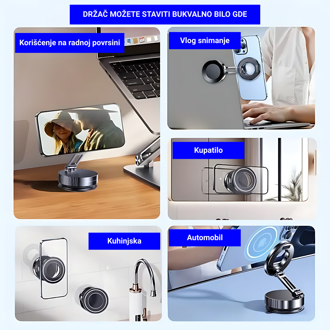 Magnetni vakumski držač za telefon 1 + 1 GRATIS!