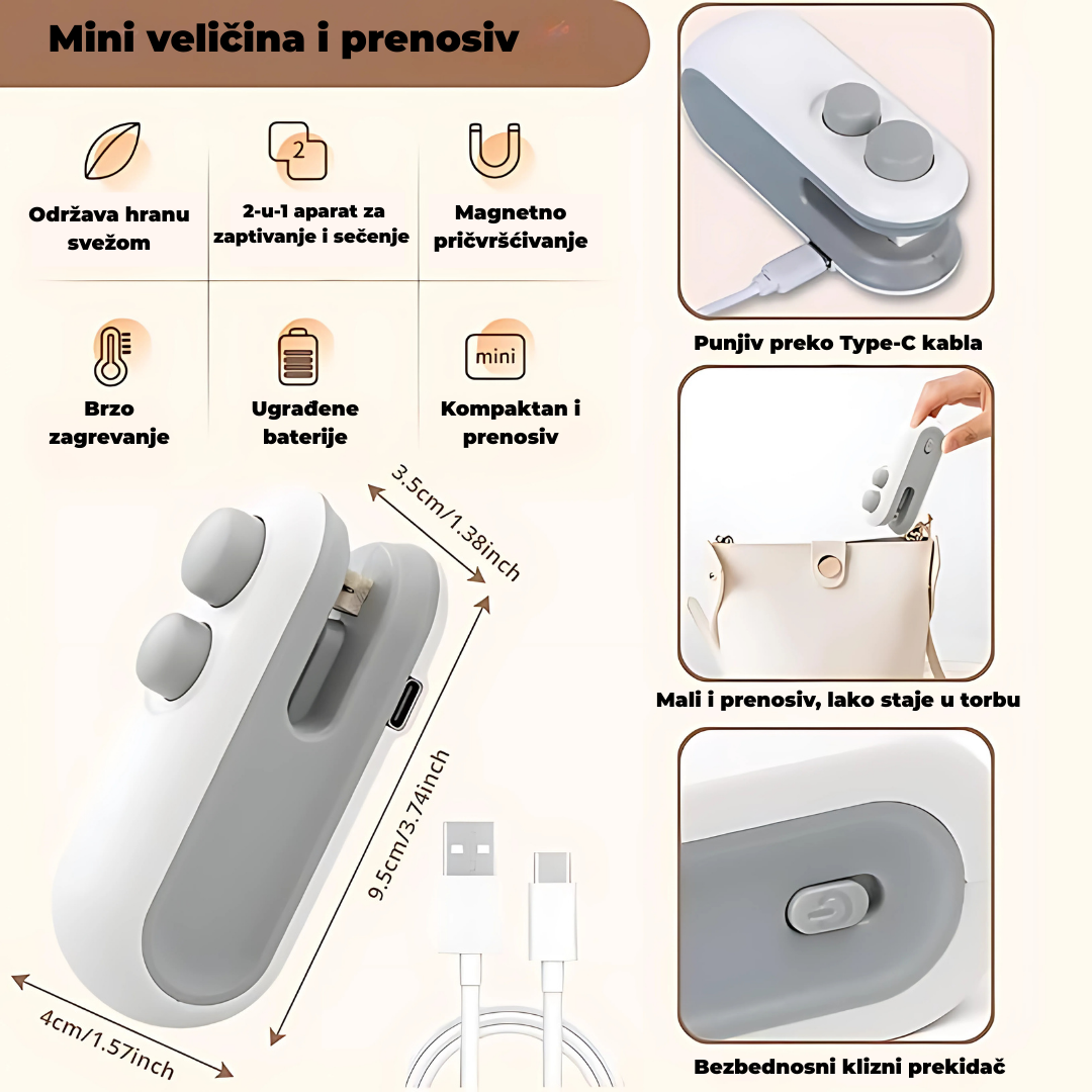 Zatvarač za Plastične Kese 1 + 1 GRATIS!