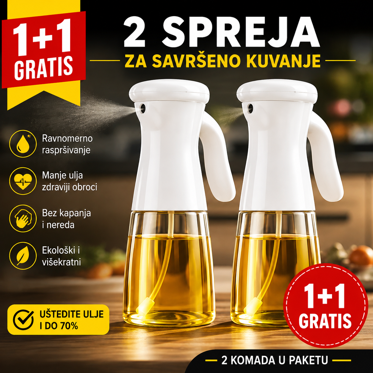 Globetrek° OilSpray 1+1 GRATIS: Raspršivač za ulje pod pritiskom