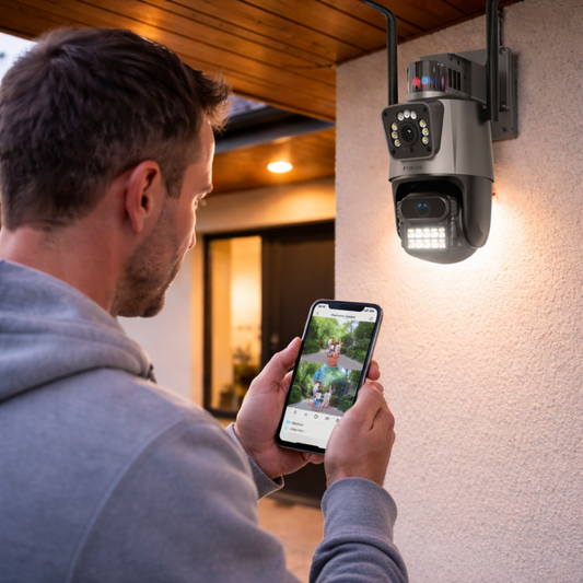 Sigurnosna kamera sa 2 sociva i sirenom 4k 8x zoom